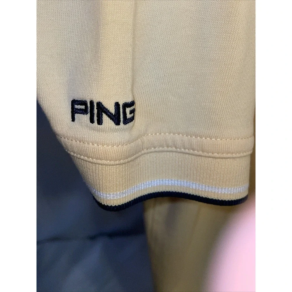 Men's PING Collection Light‎ Yellow Collared Golf Polo Shirt Size XL
